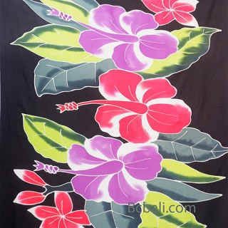 rayon sarongs handpainting three flowers made in bali